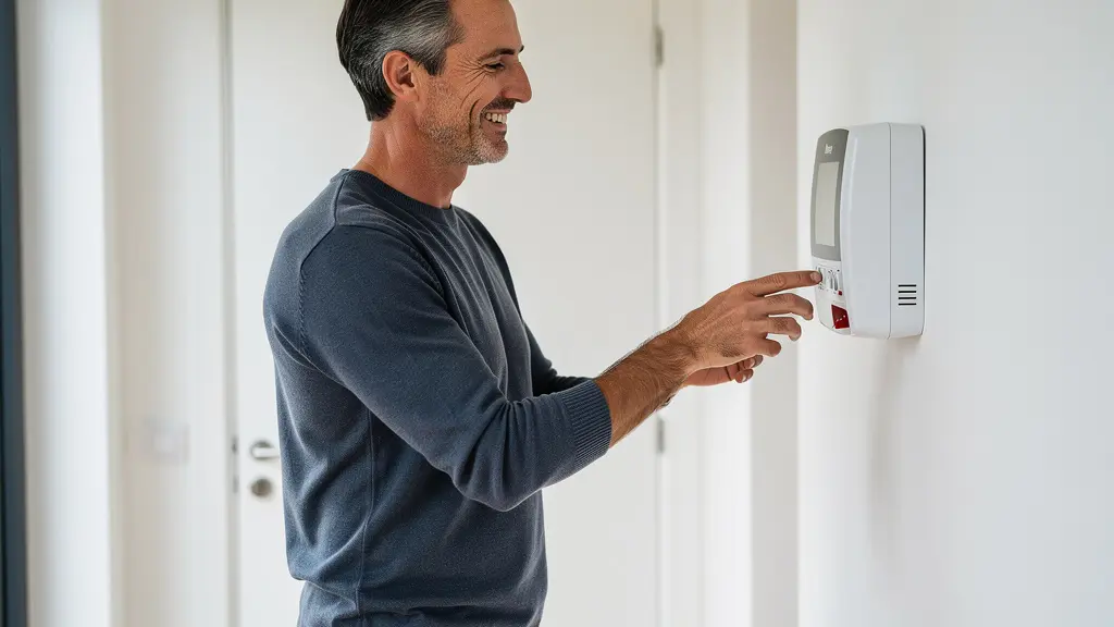 Propriétaire vérifiant son compteur Linky après installation de panneaux solaires